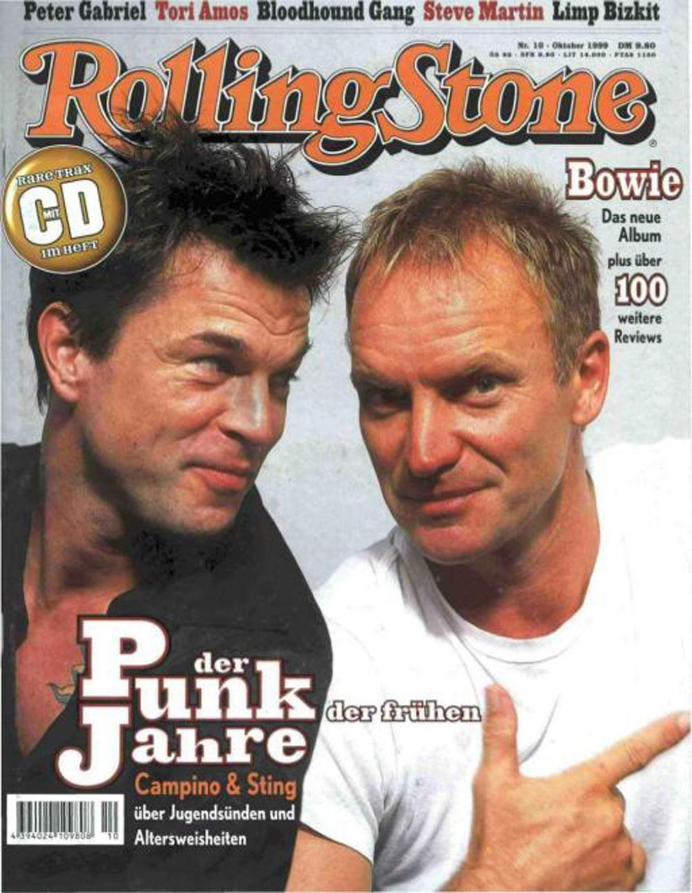 Rolling Stone Magazin Deutschland 1999-10 Campino Sting Bowie Peter Gabriel