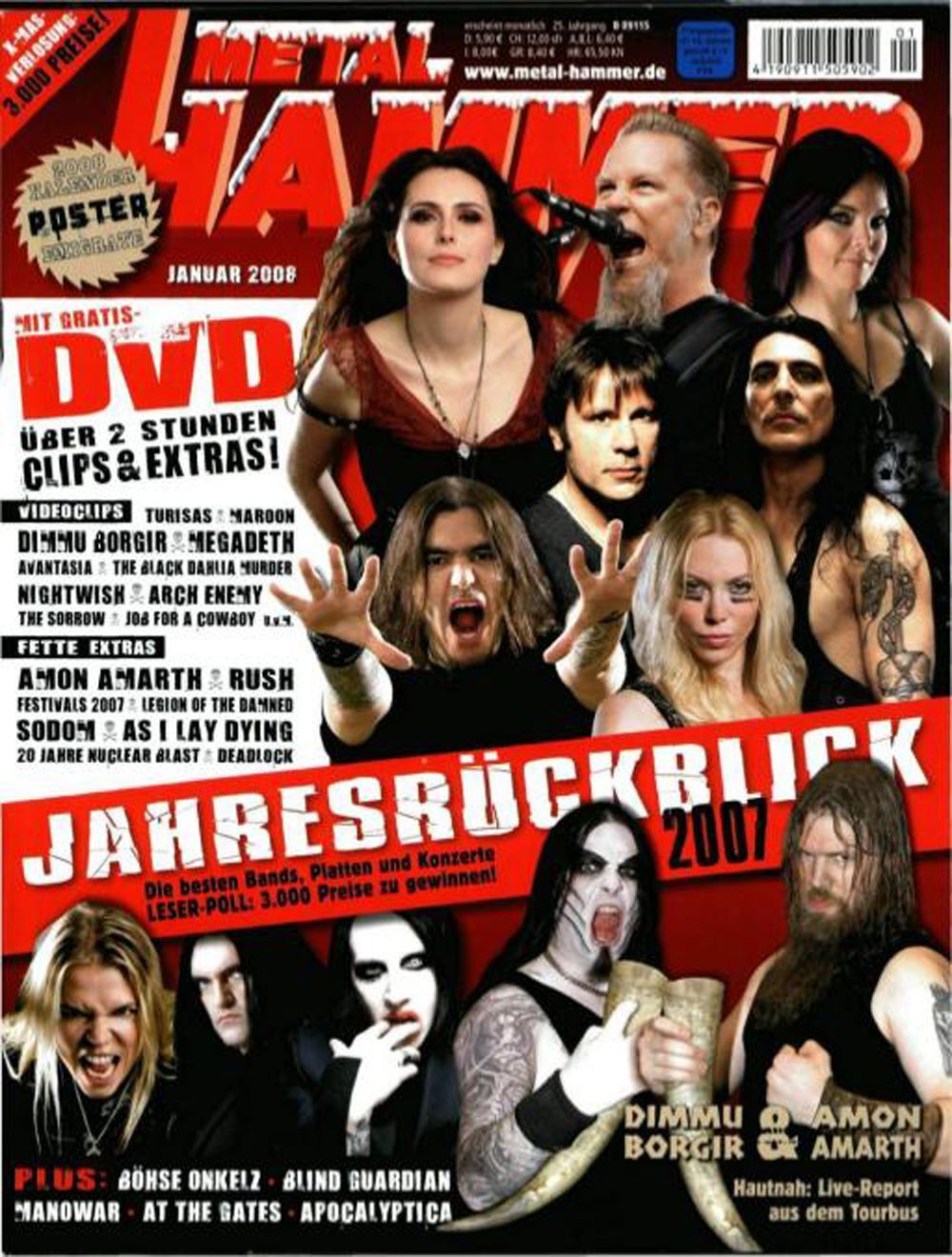 Metal Hammer Magazin Deutschland 2008-01 Dimmu Borgir Amon Amarth Manowar