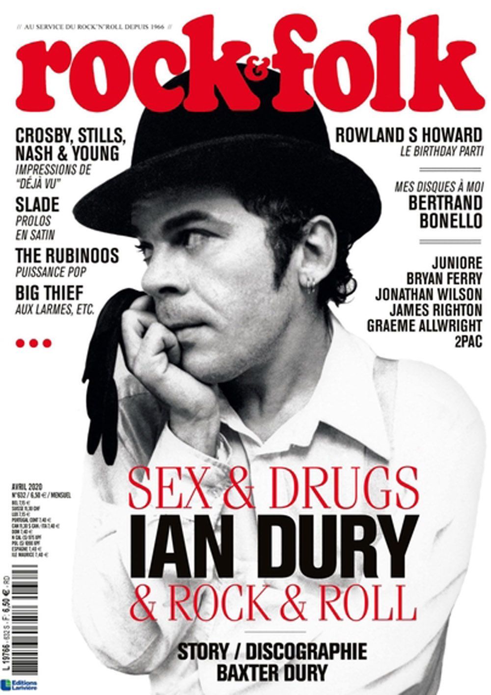 Rock & Folk Magazin Frankreich 2020 #632 Ian Dury Crosby, Stills, Nash & Young Slade