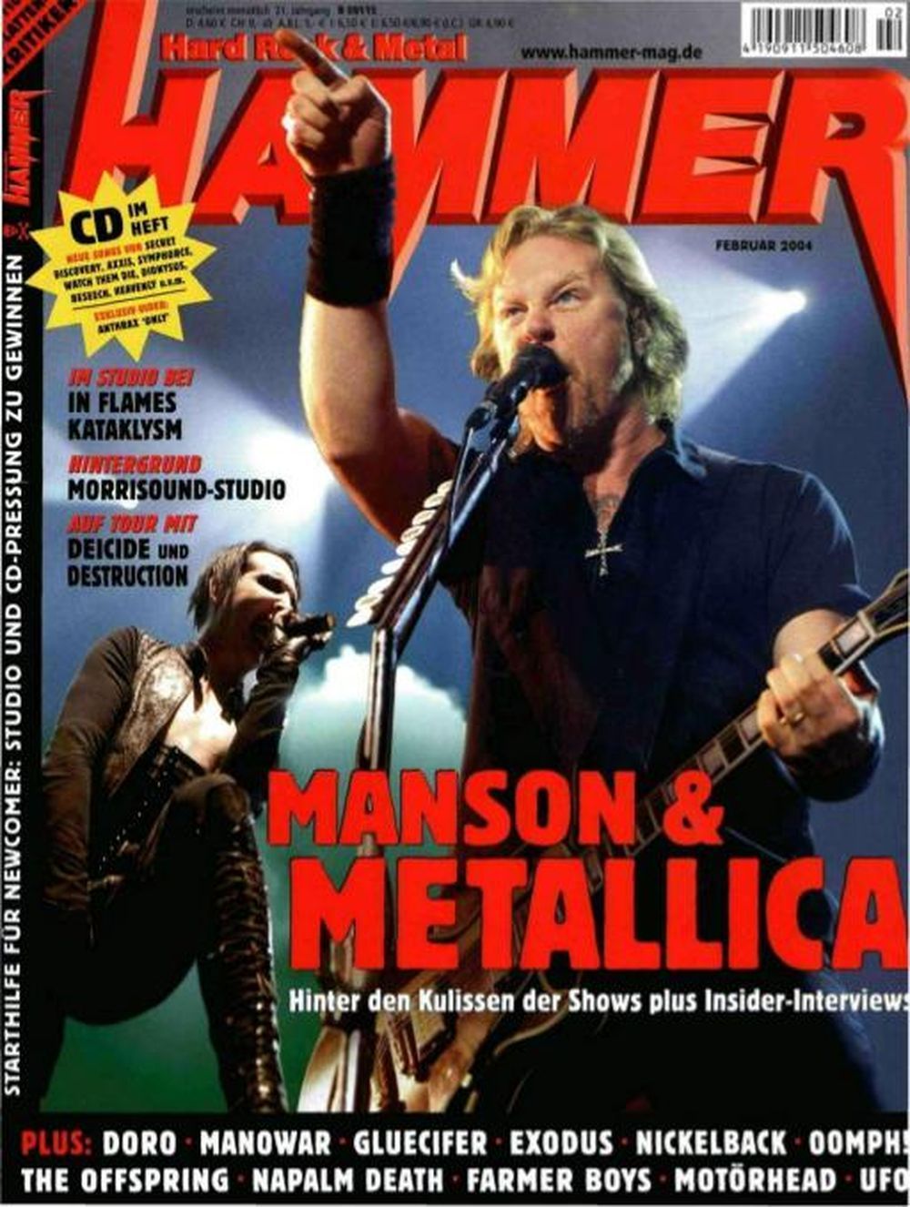 Metal Hammer Magazin Deutschland 2004-02 Manson Metallica Doro Manowar Exodus James Hetfield