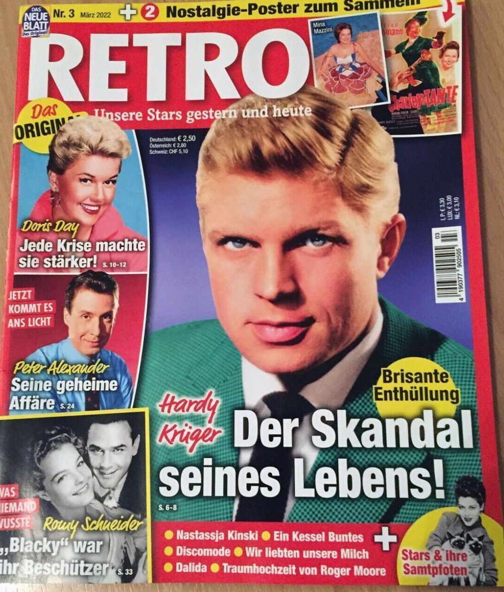 Retro Magazin Deutschland 2022-03 Doris Day Mina Mazzini Dalida Hardy Krüger