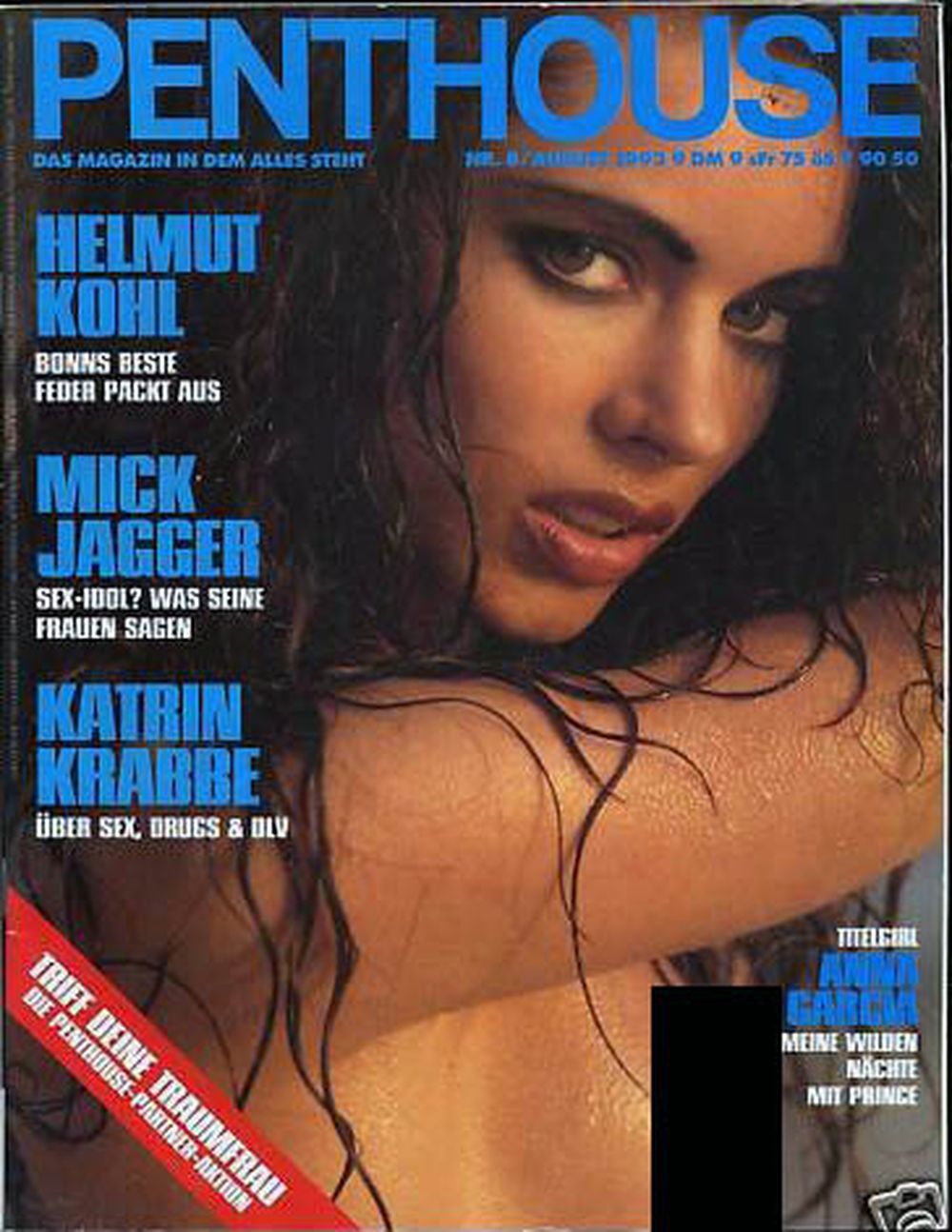 Penthouse Magazin Deutschland 1993-08 Anna Garcia Kohl Mick Jagger Katrin Krabbe