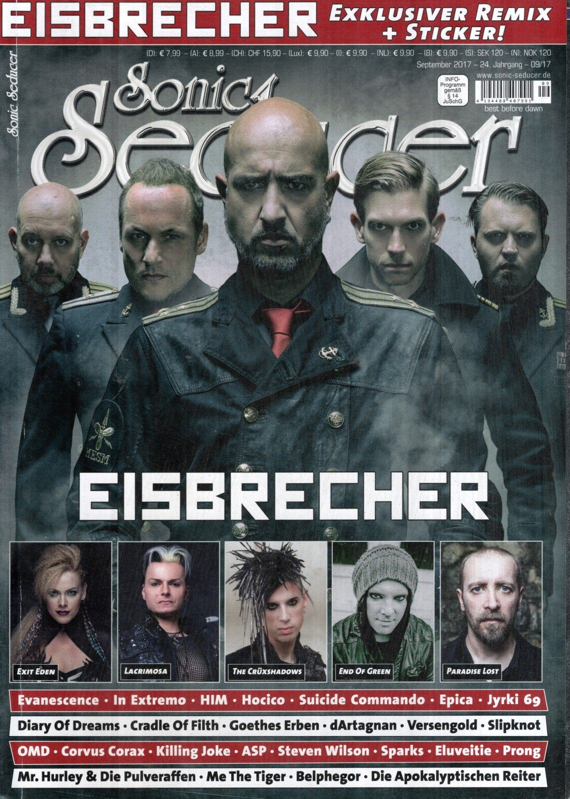 Sonic Seducer Magasin Tyskland 2017-09 Eisbrecher Exit Eden Originalutgåva