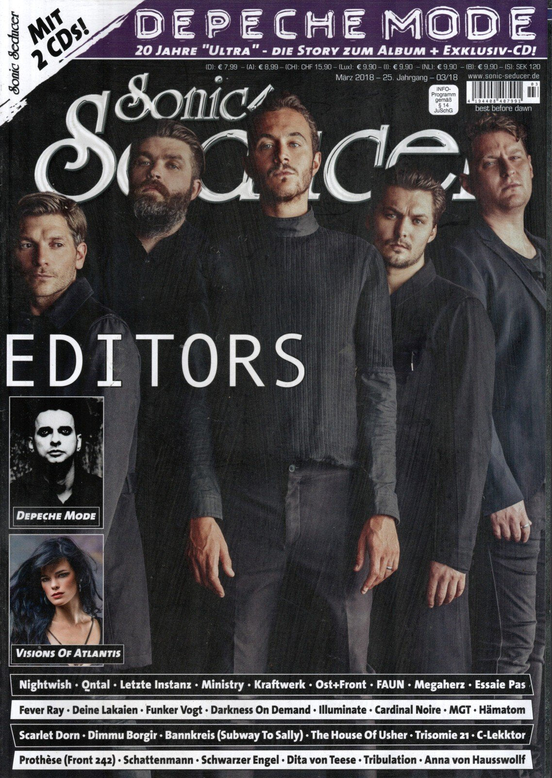 Sonic Seducer Magazine Germany 2018-03 Editors Depeche Mode Nightwish Qntal Original Print Issue