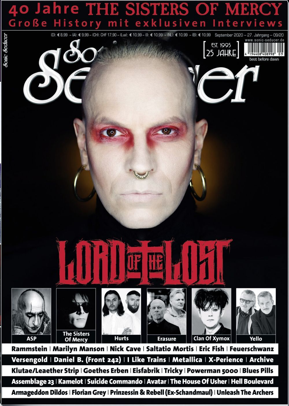Sonic Seducer Magazin Deutschland 2020-09 Lord Ot The Lost ASP Yello Chris Harms