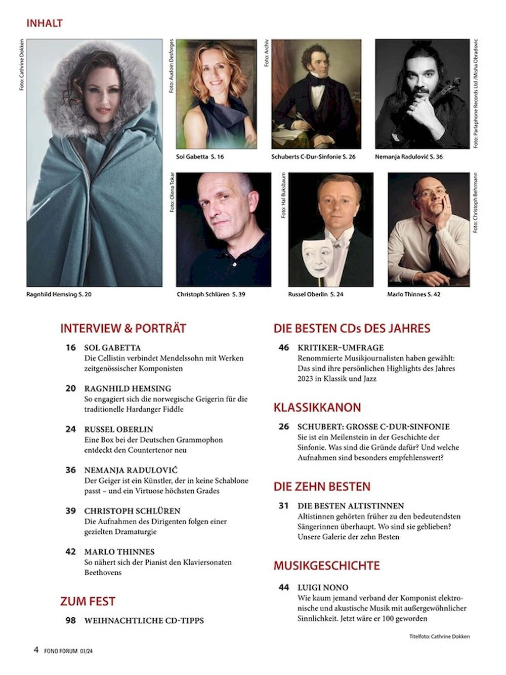 Fono Forum Magazin Deutschland 2024-01 Ragnhild Hemsing Sol Gabetta