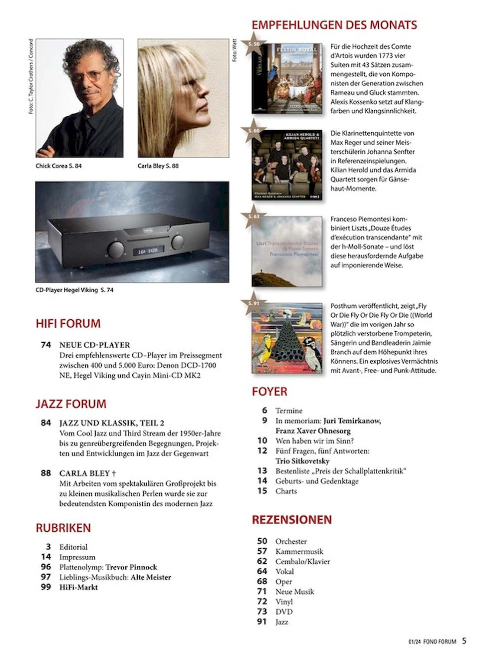 Fono Forum Magazin Deutschland 2024-01 Ragnhild Hemsing Sol Gabetta