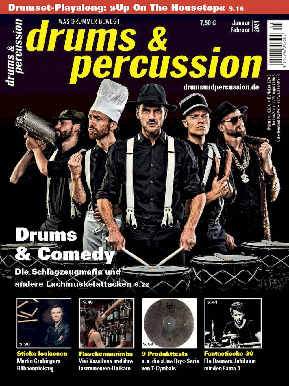 Drums & Percussions Lehti Saksa 2024-01+02 Achim Hagemann Schlagzeugmafia Alkuperäinen painos