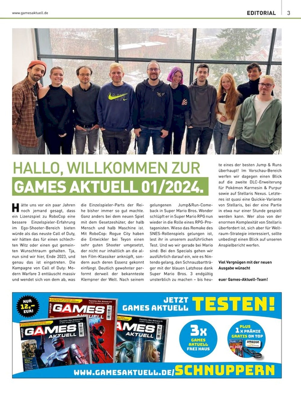 Games Aktuell Magazin Deutschland 2024-01 Robocop Rogue City Call Of Duty