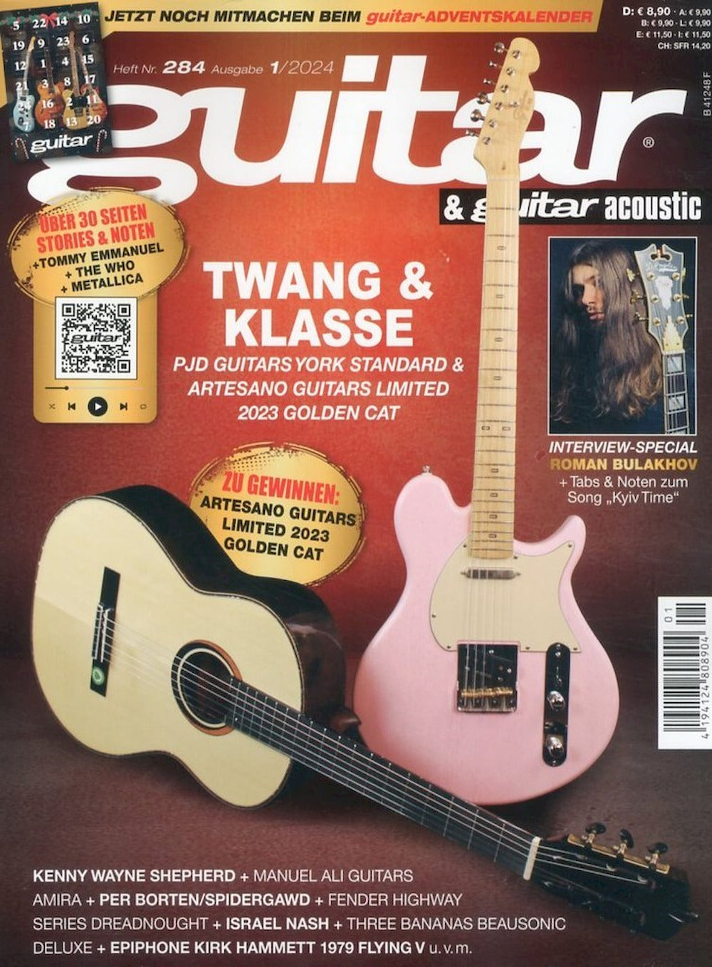 Guitar Magazine Germany 2024-01 – Roman Bulakhov Kenny Wayne Shepherd Israel Nash – Original Print Issue