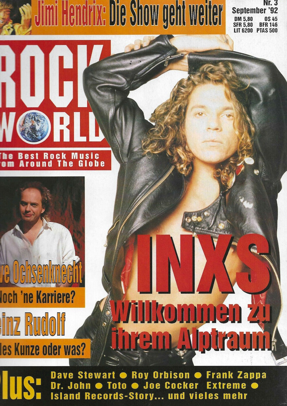 Rock World Magazin Deutschland 1992-03 INXS Kunze Joe Cocker Frank Zappa Toto