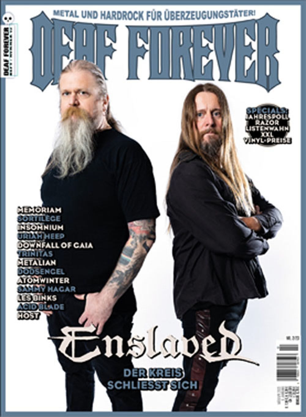 Deaf Forever Magazin Deutschland 2023 #52 Enslaved Sortilege Razor Dave Carlo
