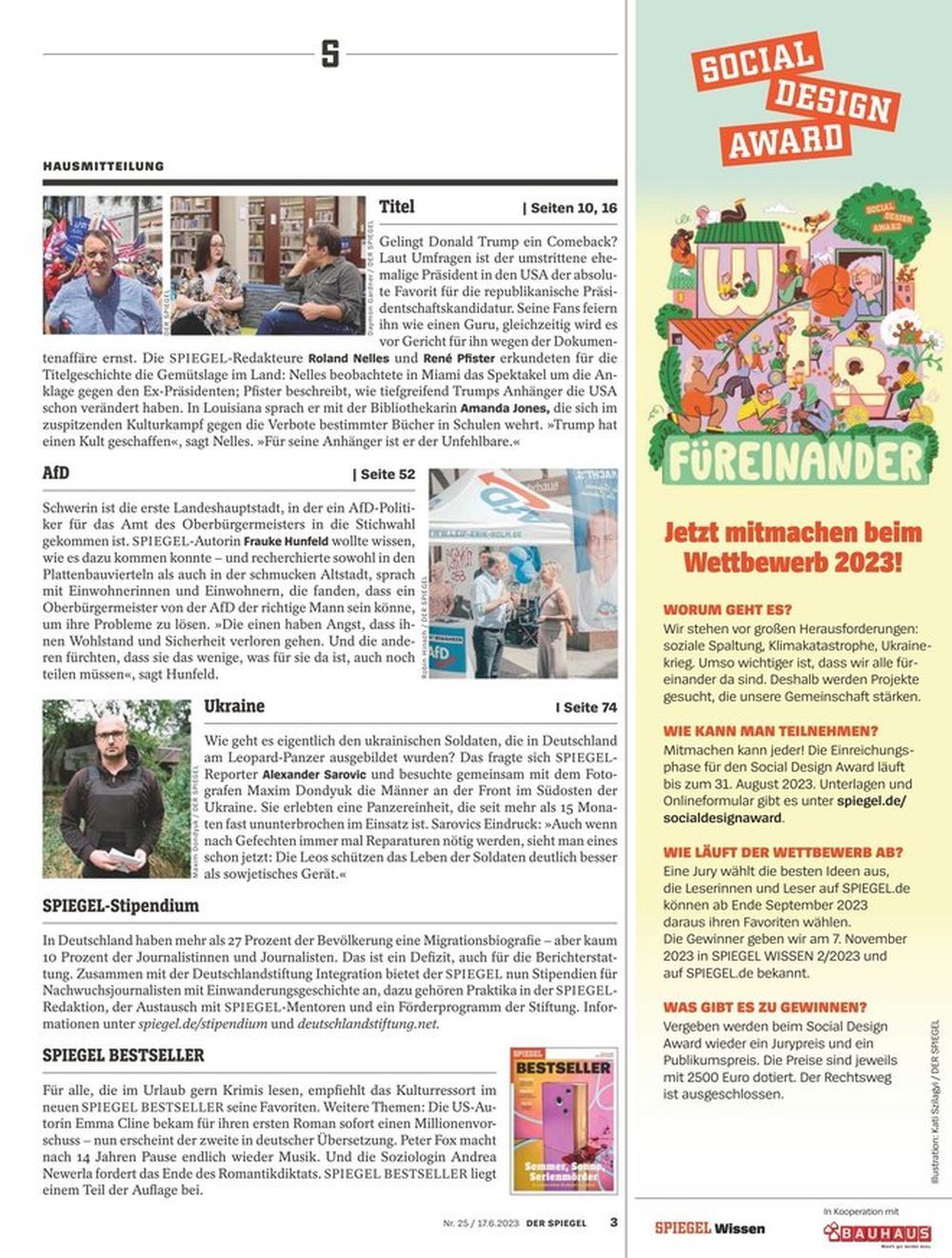 Der Spiegel Tijdschrift Duitsland 2023-25 Donald Trump