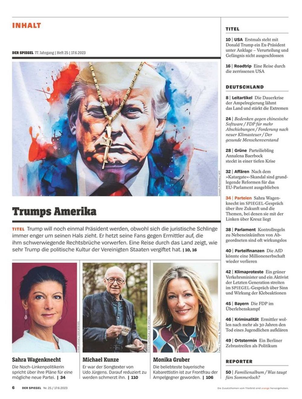 Der Spiegel Tijdschrift Duitsland 2023-25 Donald Trump