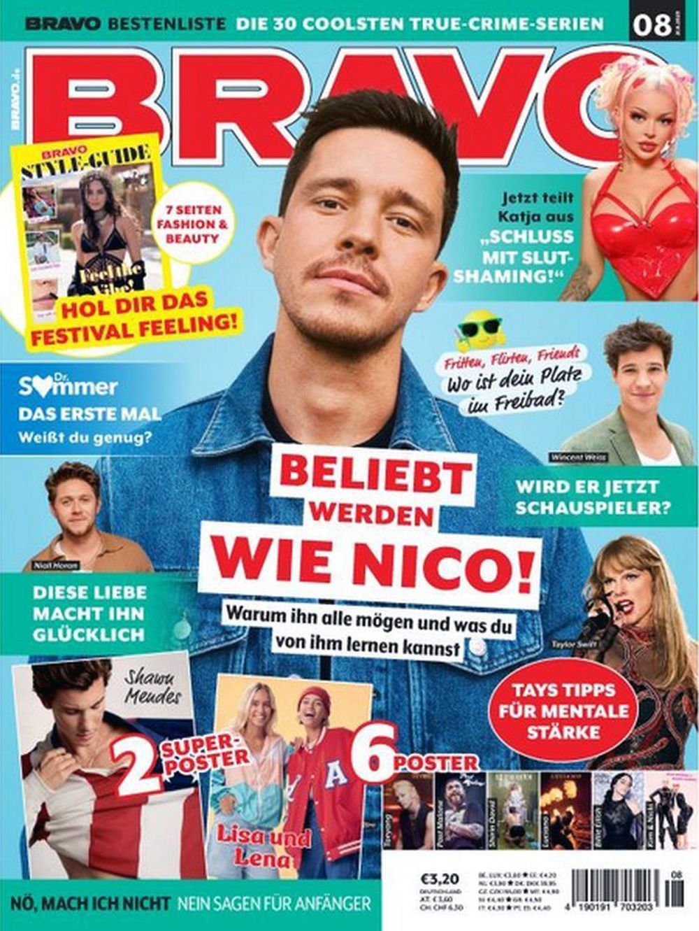 Bravo Magazin Deutschland 2023-08 Nico Santos Taylor Swift Niall Horan Shawn Mendes