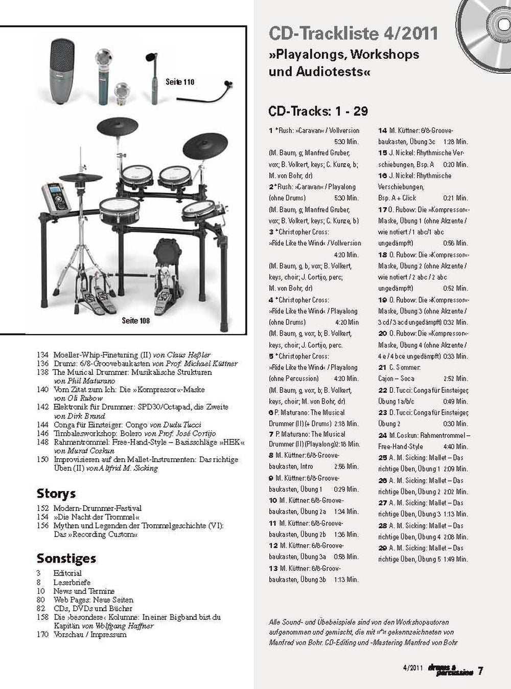 Drums & Percussions Magasin Tyskland 2011-07+08 Neil Peart Originaludgave