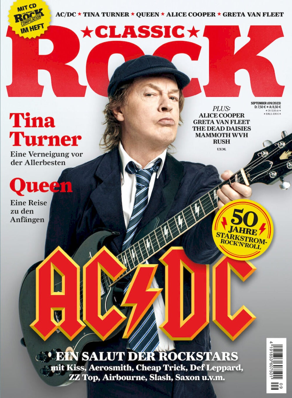 Classic Rock Magazin Deutschland 2023-09 ACDC Tina Turner Queen Alice Cooper #122