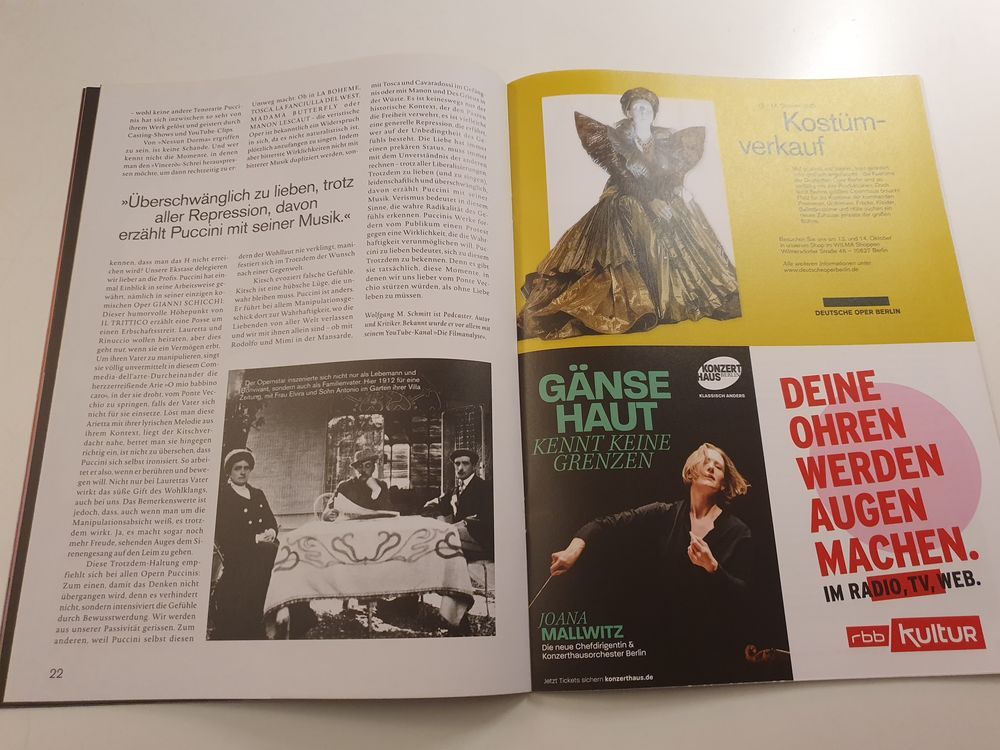 Libretto Plus Tijdschrift Duitsland 2023 #1 Puccini Arianna Manganello Elena Stikhina