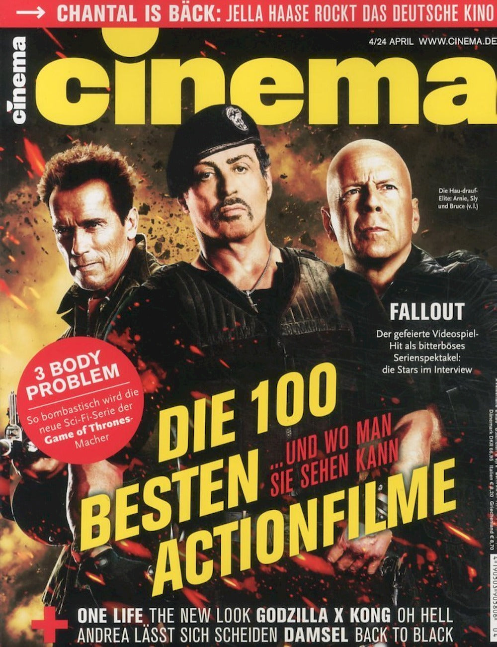 Cinema Magazin Deutschland 2024-04 Arnold Schwarzenegger Bruce Willis Sylvester Stallone