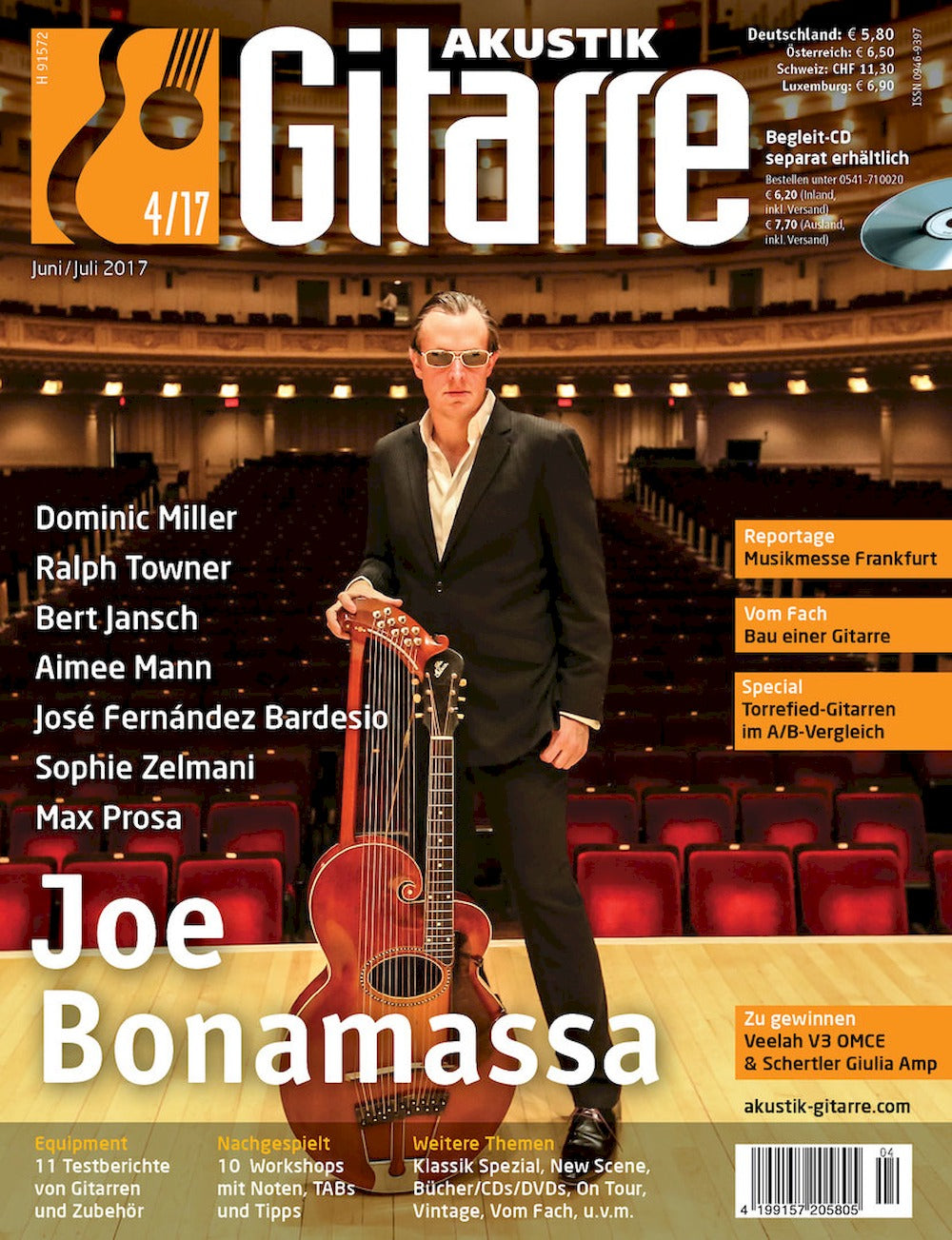 Akustik Gitarre Magazin Deutschland 2017-04 Joe Bonamassa Dominic Miller Ralph Towner Bert Jansch Aimee Mann