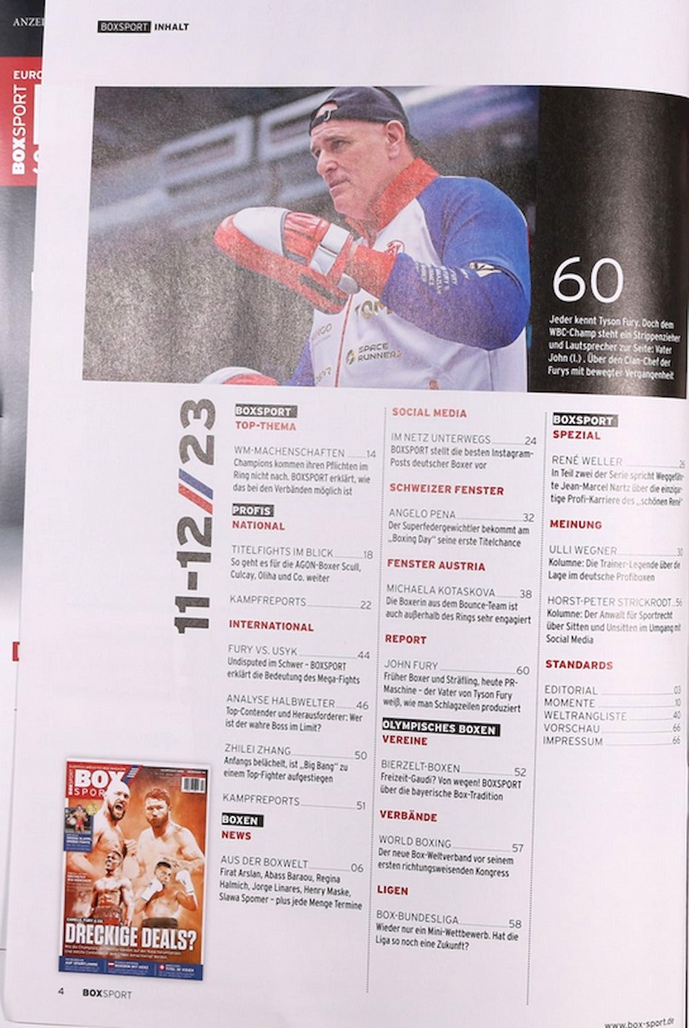 Boxsport Tijdschrift Duitsland 2023-11 – +12 Canelo Fury William Scull Rene Weller – Originele uitgave