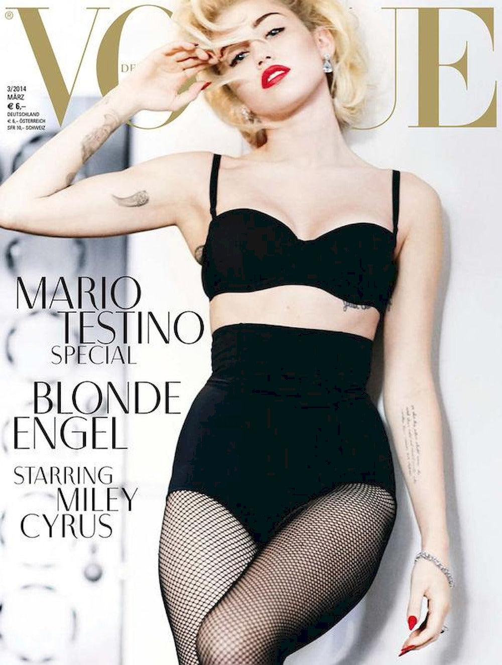 Vogue Lehti Saksa 2014-03 Miley Cyrus Alkuperäinen painos Cover #2