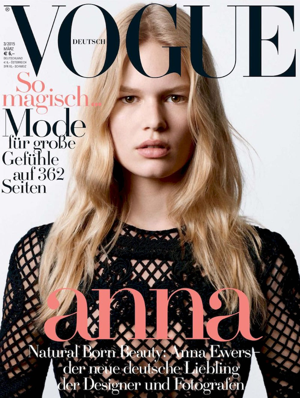 Vogue Magasin Tyskland 2016 Anna Ewers Originaludgave Cover #3