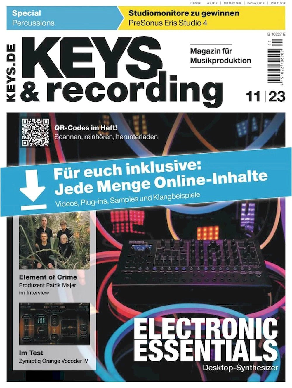 Keys & Recording Magazine Germany 2023-11 – Element Of Crime Sven Regener – Original Print Issue