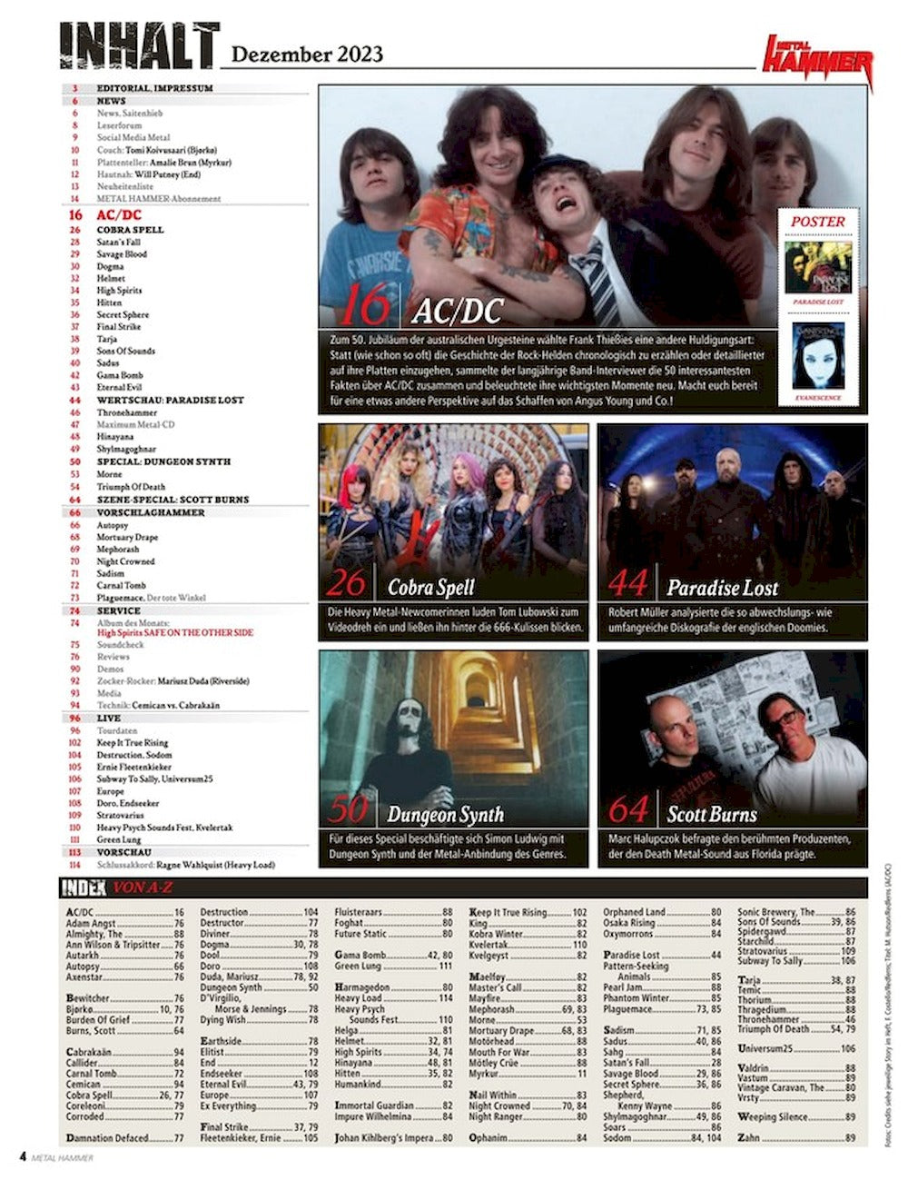 Metal Hammer Magazin Deutschland 2023-12 ACDC Paradise Lost Scott Burns Autopsy AC/DC