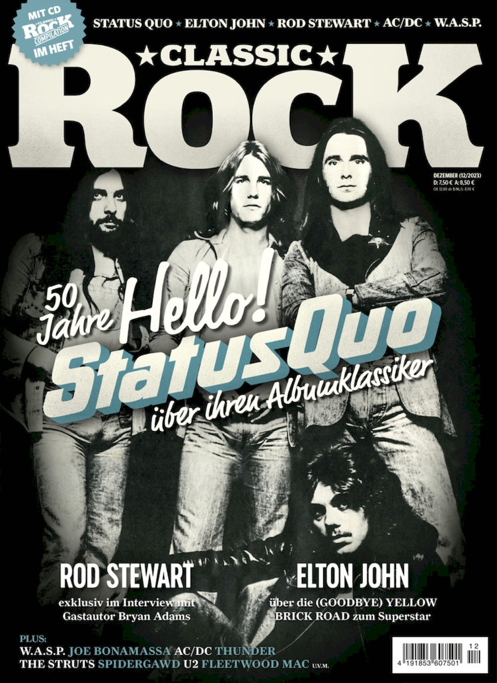 Classic Rock Magazin Deutschland 2023-12 Status Quo Rod Stewart Elton John #125