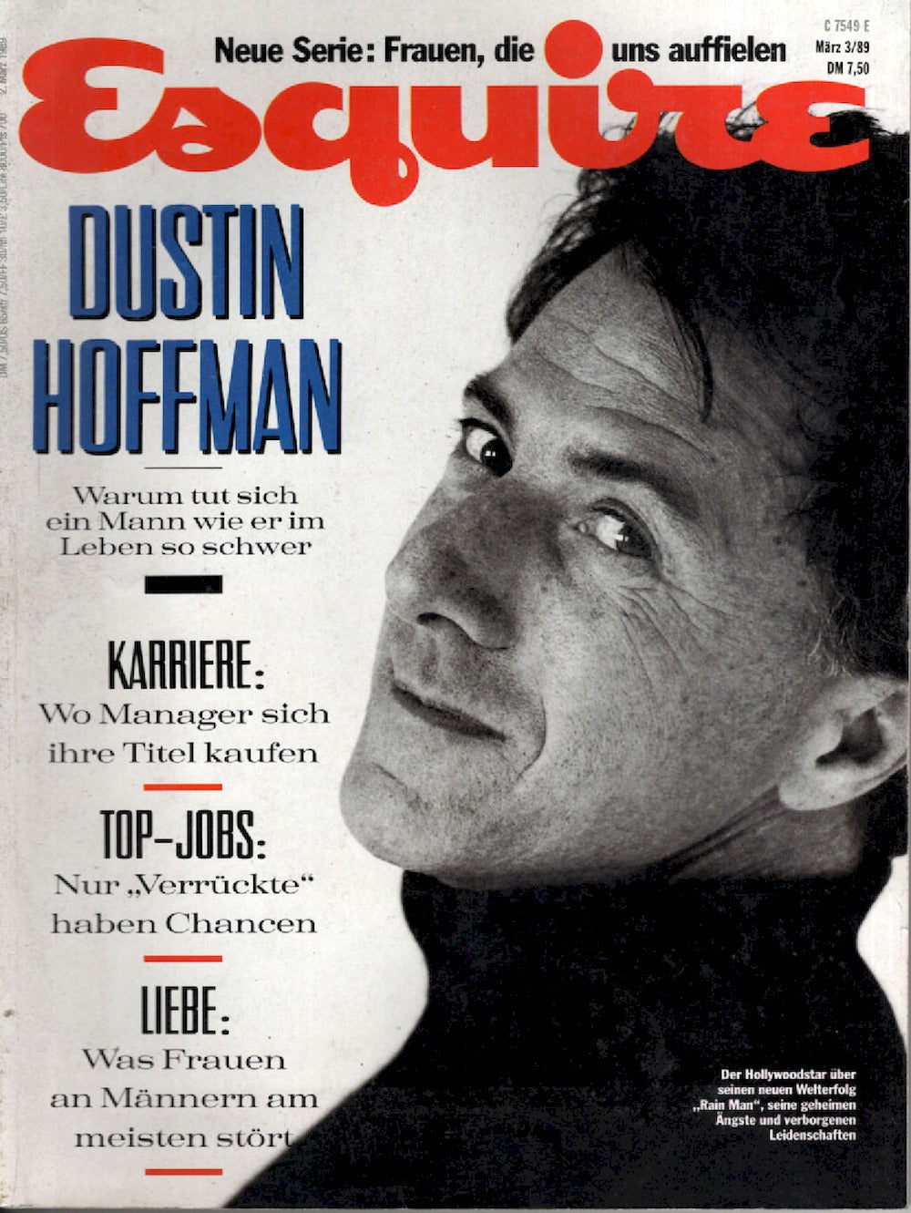 Esquire Magasin Tyskland 1989-03 – Dustin Hoffman – Originalutgåva