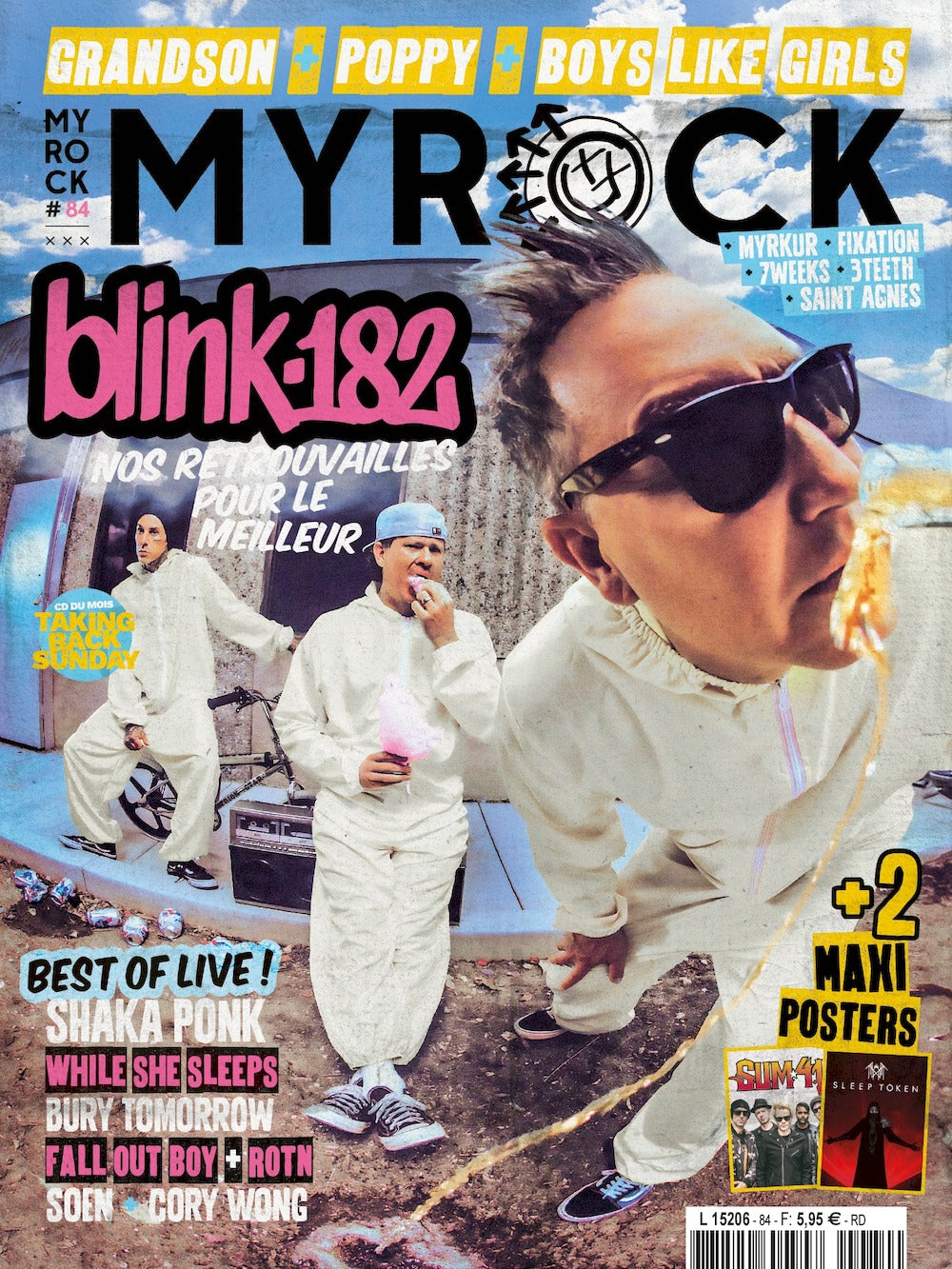 MyRock Lehti Ranska 2023 #84 Blink 182 Sum 41 Sleep Token Fall Out Boy Alkuperäinen painos