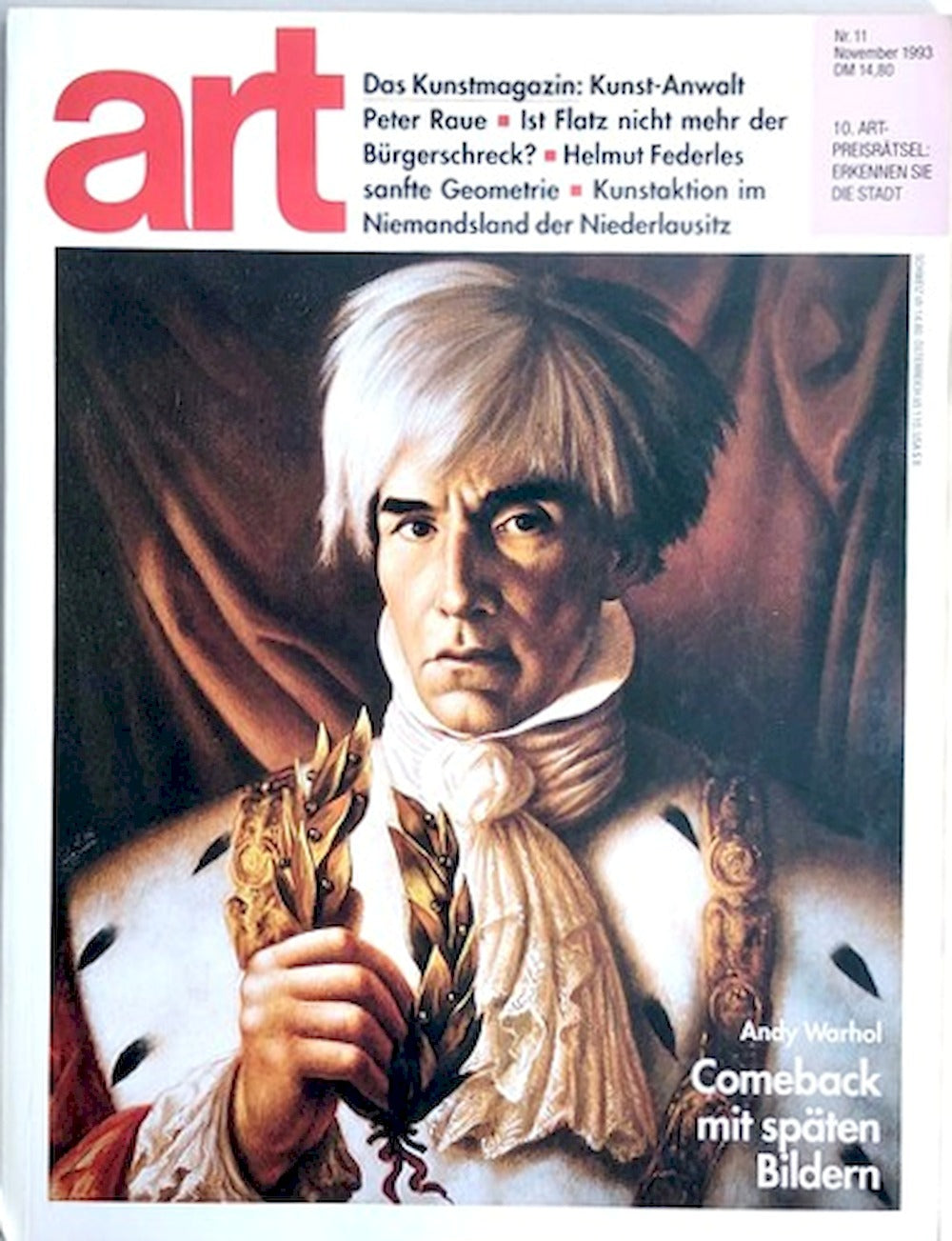Art Magazin Deutschland 1993-11 Andy Warhol Marilyn Monroe