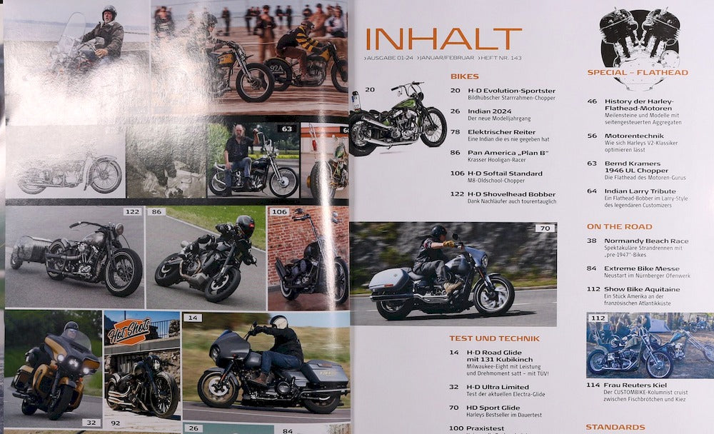Dream Machines Magazine Allemagne 2024-01 Harley Davidson Flathead Édition originale