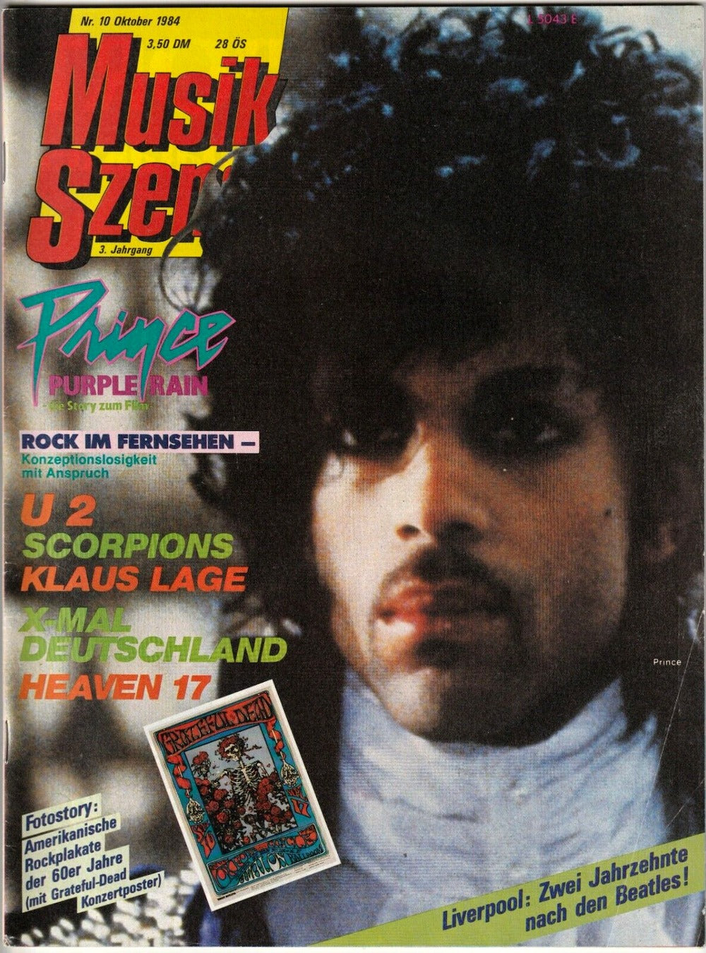 Musik Szene Magazin Deutschland 1984-10 Prince Greatful Dead U2 Scorpions U2