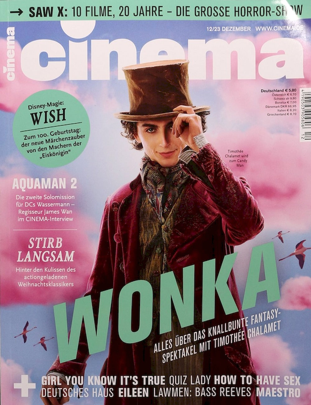 Cinema Magasin Tyskland 2023-12 Timothee Chalamet Wonka Candy Man Wish