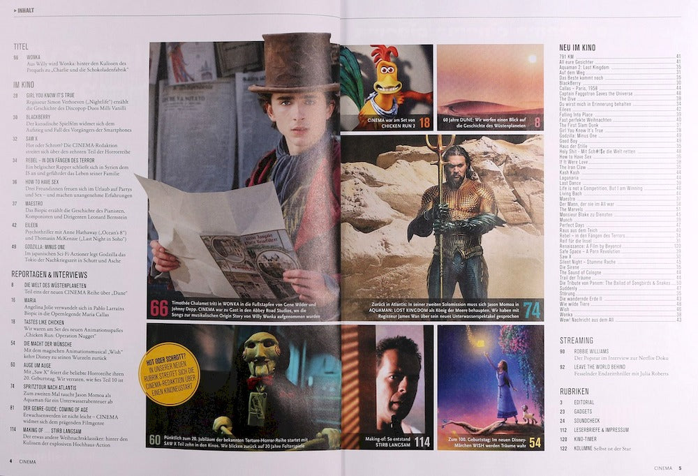 Cinema Magasin Tyskland 2023-12 Timothee Chalamet Wonka Candy Man Wish