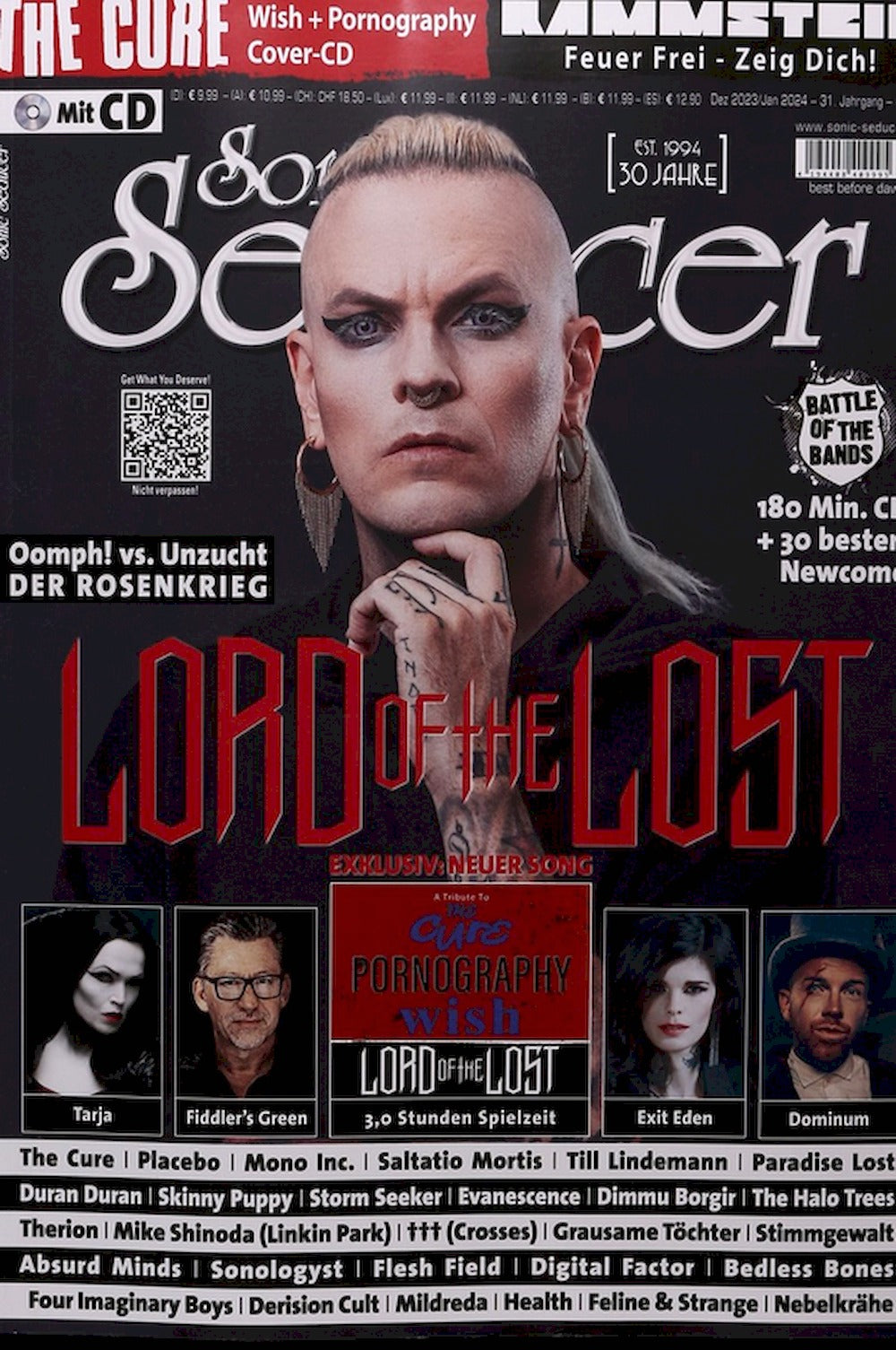 Sonic Seducer Magazin Deutschland 2023-12+01 Lord Of The Lost Tarja Exit Eden Dominum