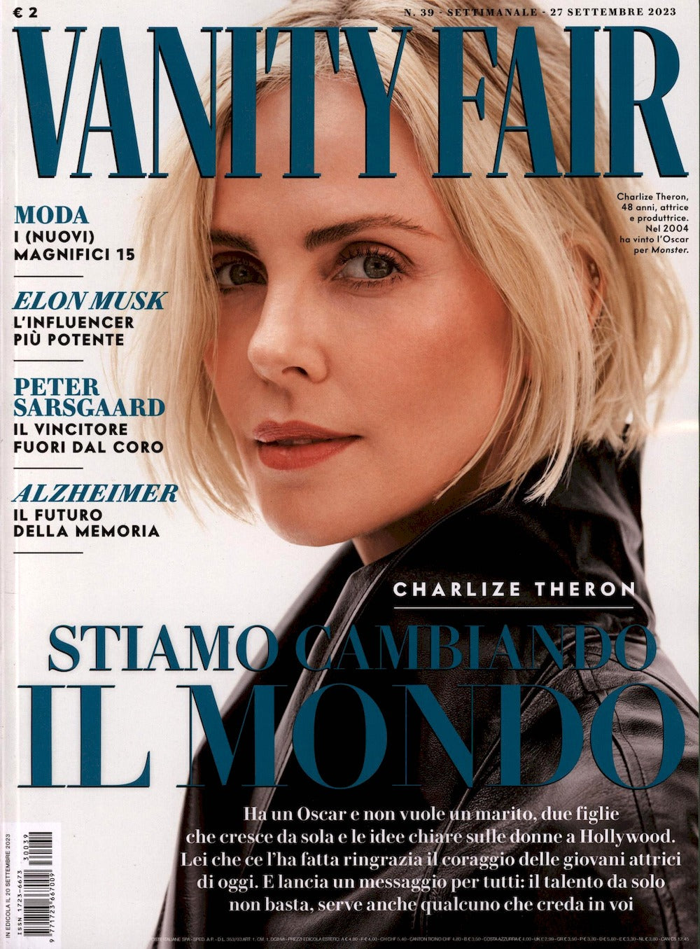 Vanity Fair Magasin Italien 2023-39 – Charlize Theron – Originaludgave