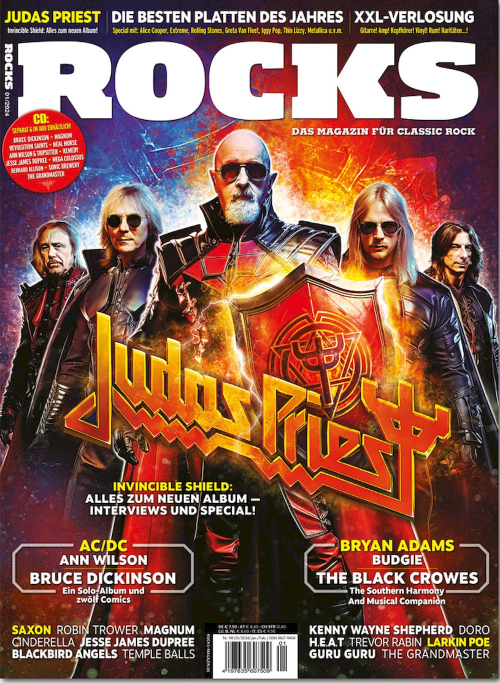 Rocks Magazin Deutschland 2024-01 Judas Priest Bryan Adams ACDC Larkin Poe Saxon