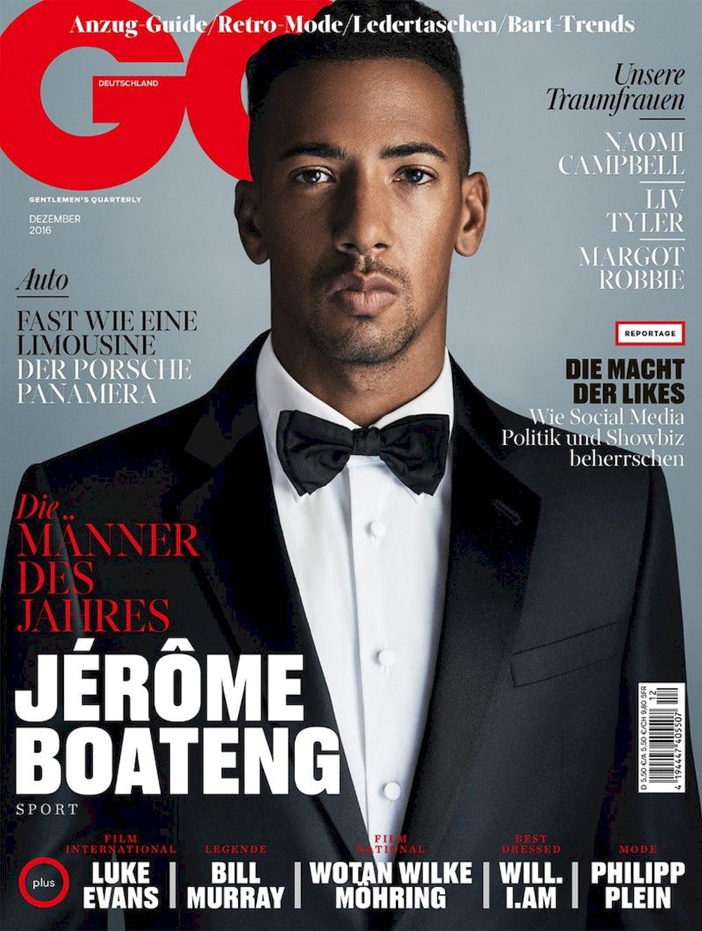 GQ Lehti Saksa 2016-12 – Jerome Boateng Naomi Campbell Liv Tyler – Alkuperäinen painos