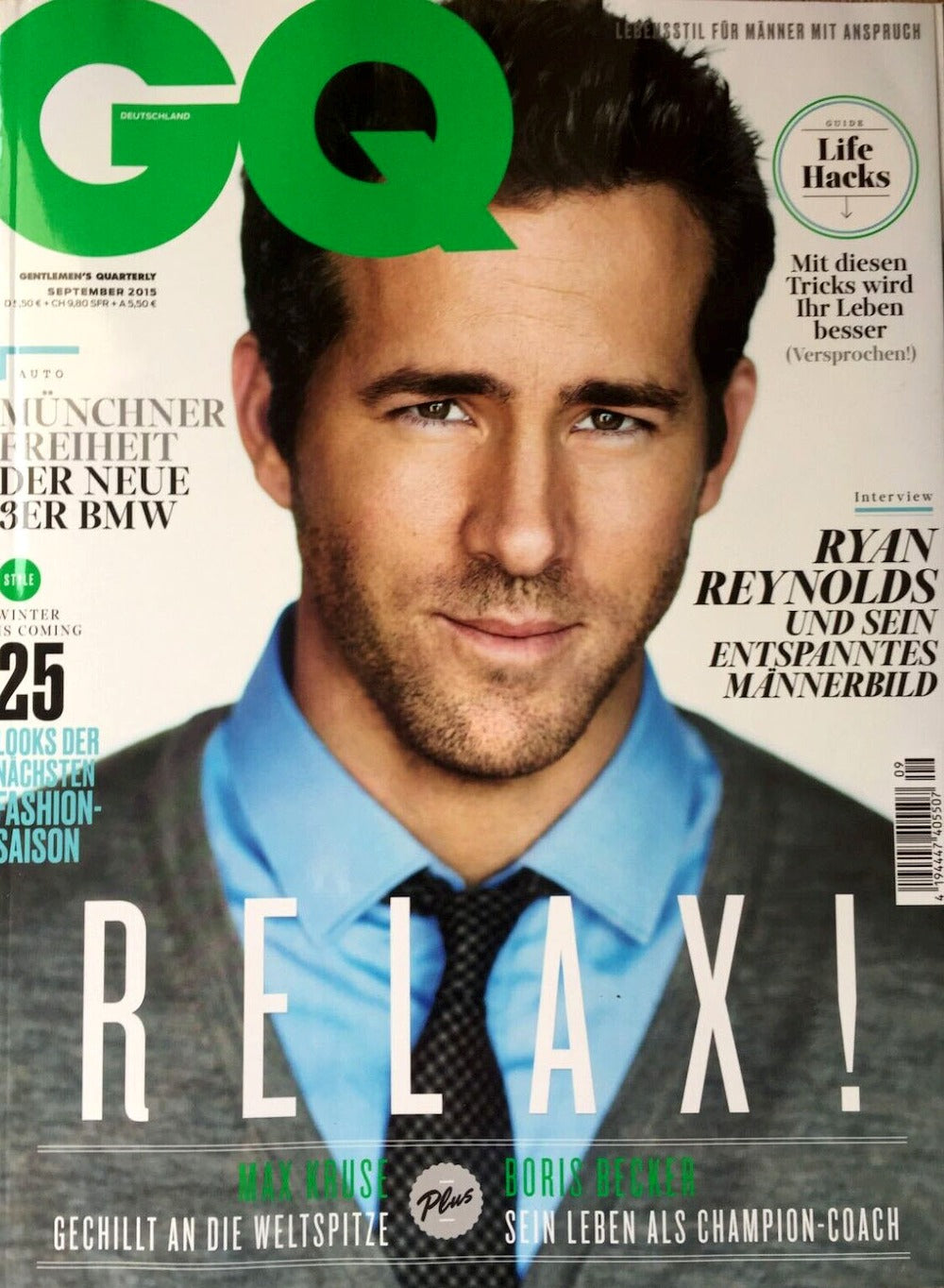 GQ Rivista Germania 2015-09 – Ryan Reynolds – Edizione originale