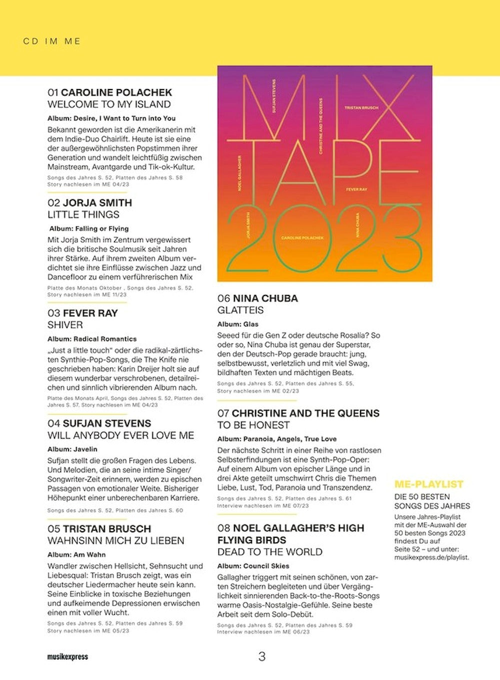 Musikexpress Magasin Tyskland 2024-01 Taylor Swift Depeche Mode Mitski