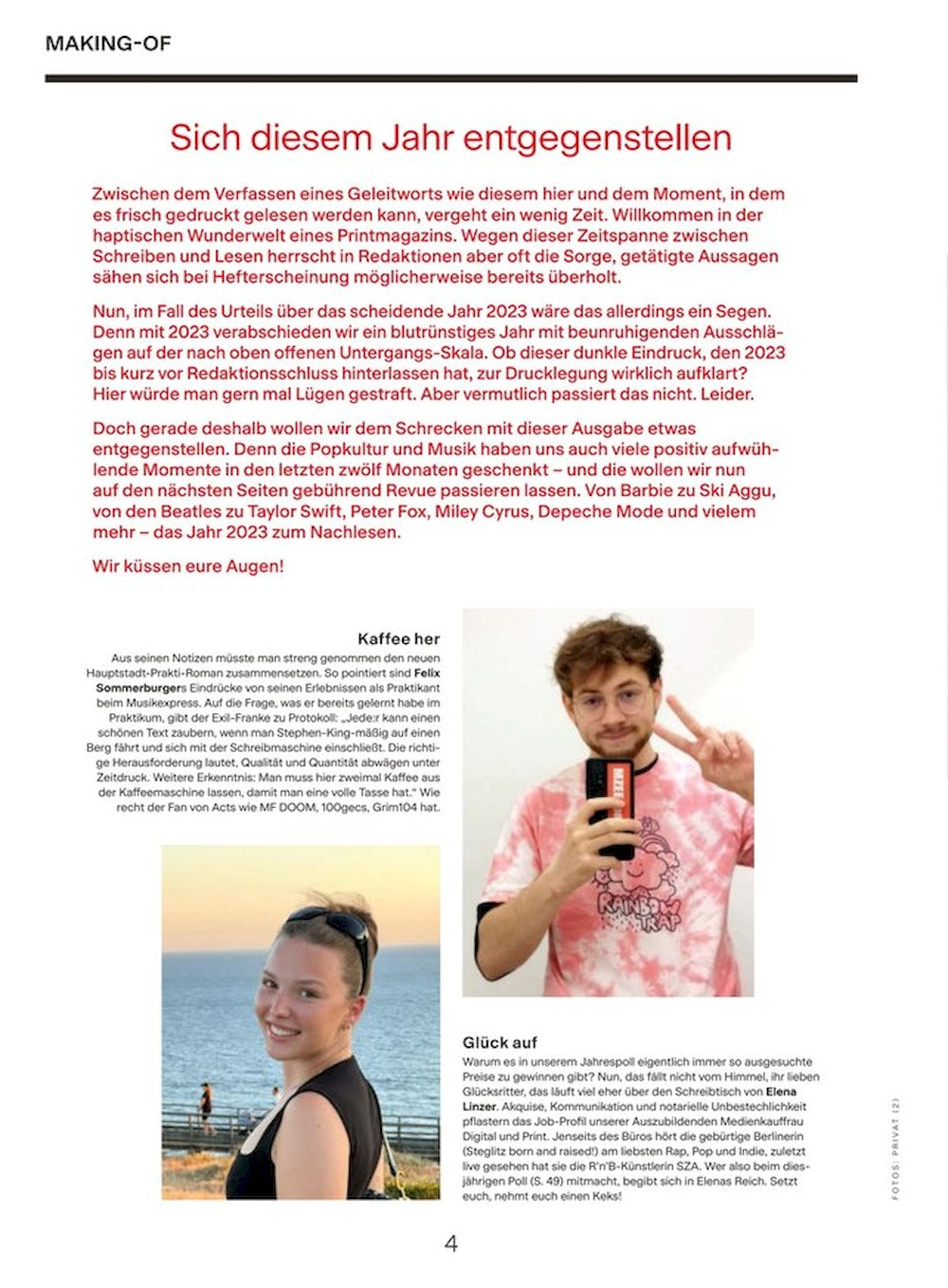 Musikexpress Magasin Tyskland 2024-01 Taylor Swift Depeche Mode Mitski