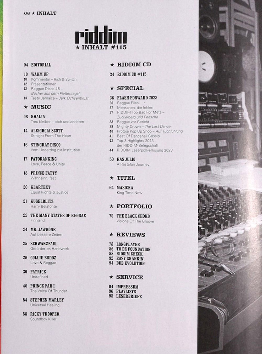 Riddim Magazin Deutschland 2024 #115 Masicka Khalia Prince Fatty Ricky Trooper