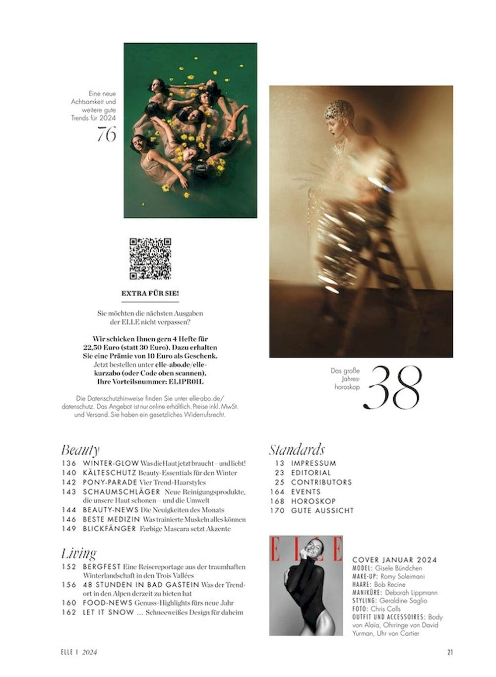 Elle Magazin Deutschland 2024-01 Gisele Bündchen