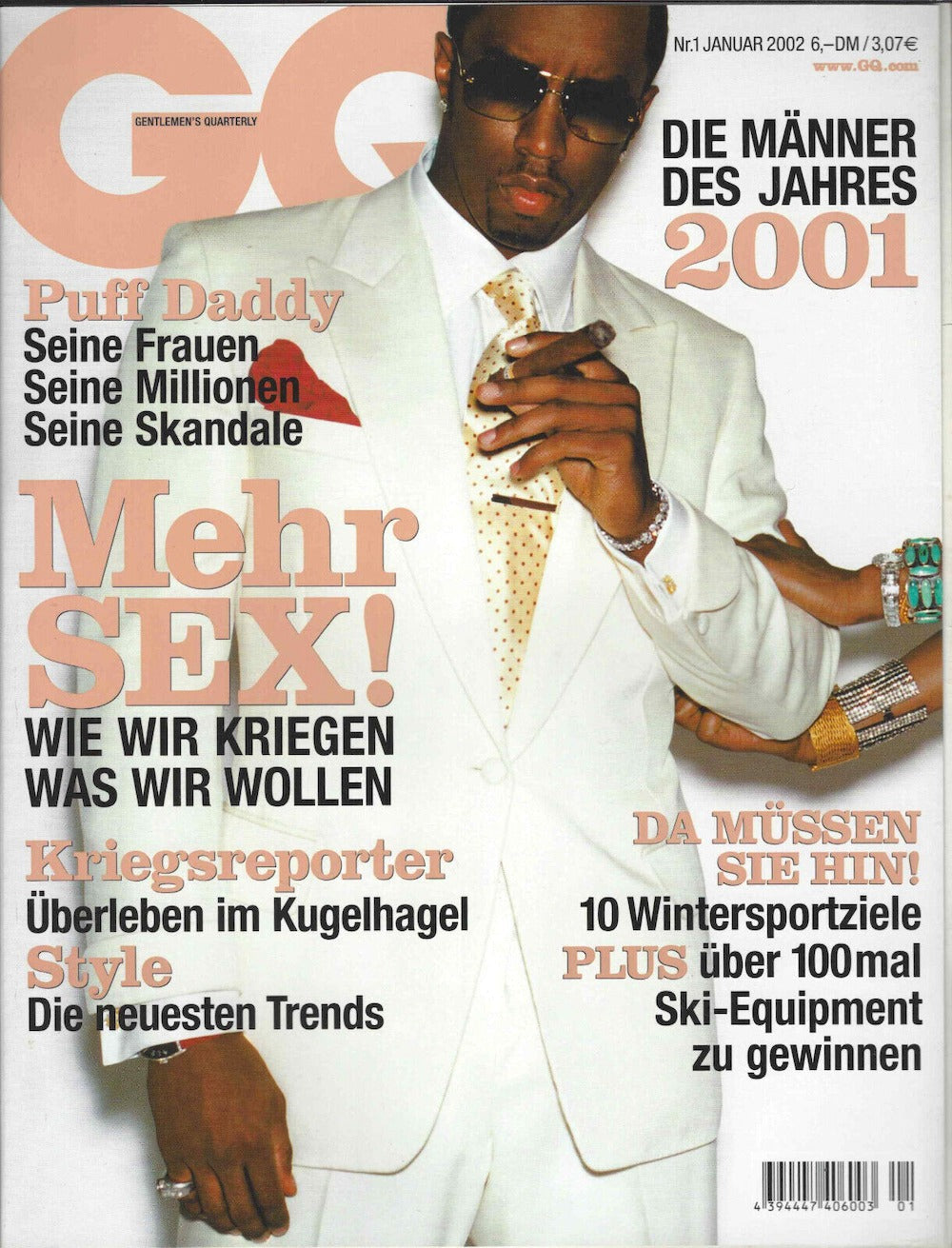 GQ Magazin Deutschland 2002-01 Puff Daddy David Lynch Naomi Campbell Magdalena Wrobel