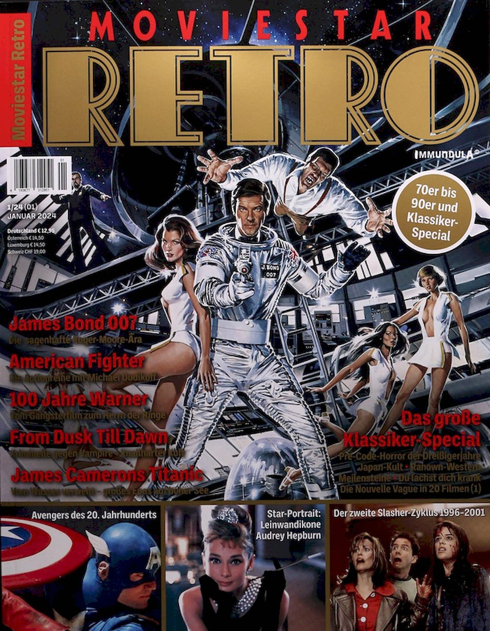 Moviestar Retro Magazin Deutschland 2024-01 Roger Moore Audrey Hepburn