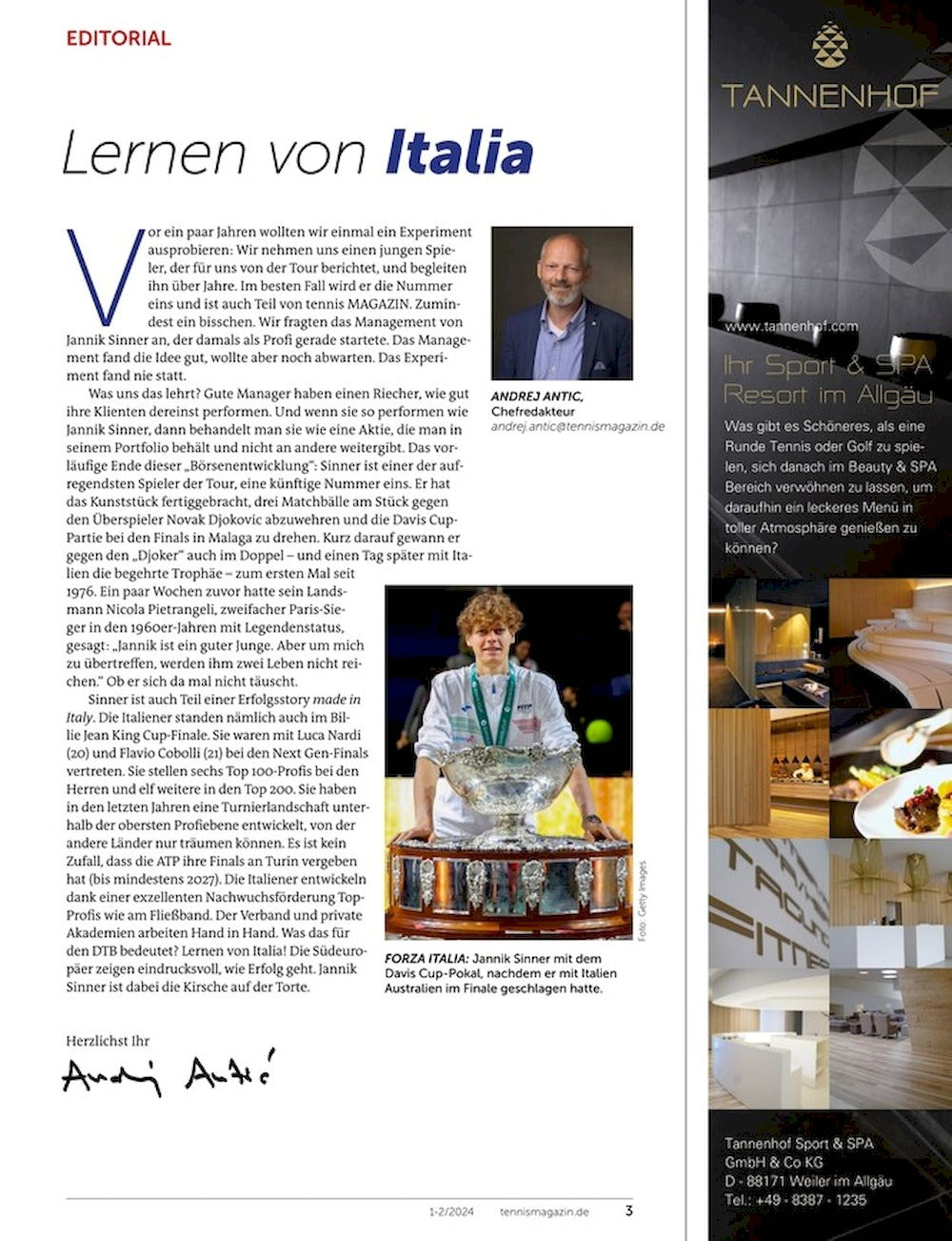 Tennis Magazin Deutschland 2024-01+02 Angelique Kerber Naomi Osaka