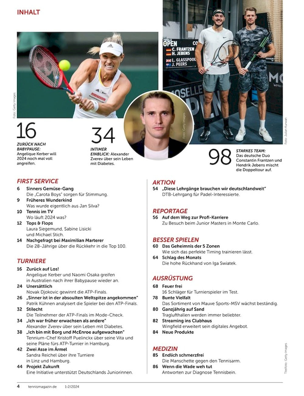 Tennis Magazin Deutschland 2024-01+02 Angelique Kerber Naomi Osaka